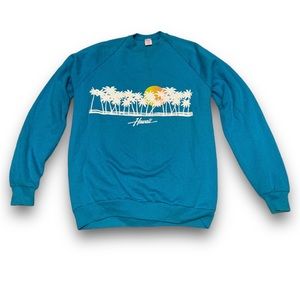 Vintage Hawaii Blue Crewneck Sweater XL 1980s Women’s